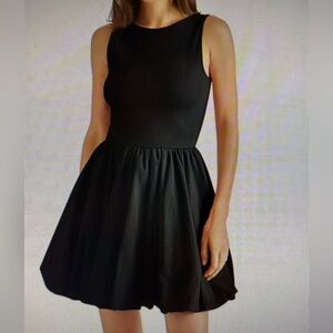 Steve Madden Bubble Hem Black Sleeveless Dress